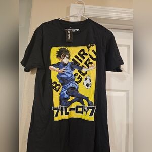Hot Topic Blue Lock Bachira Meguru Black Print Shirt